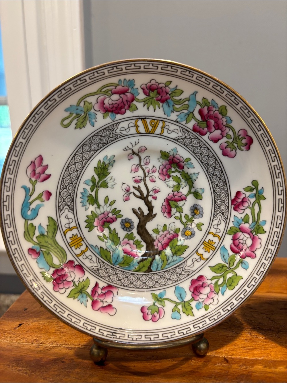 Aynsley China from England, Indian Tree pattern & Greek key saucers - Picture 7 of 14